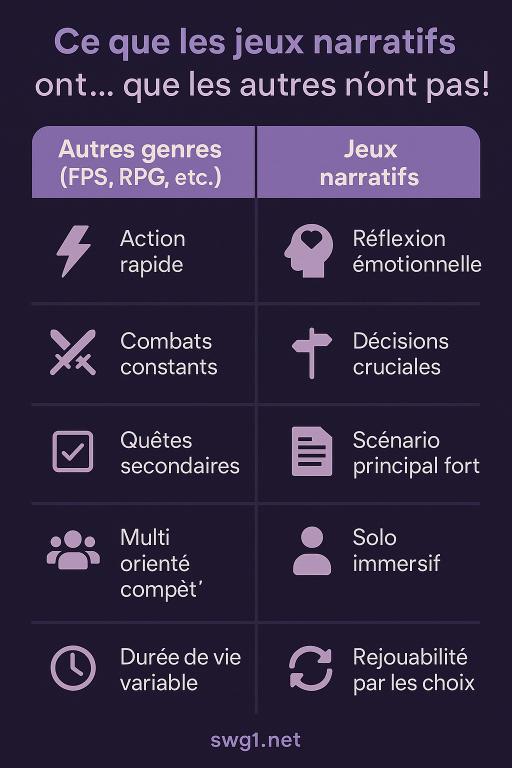 avantage jeu video narratif