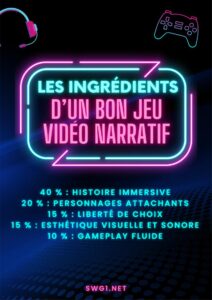 ingredient jeu video narratif